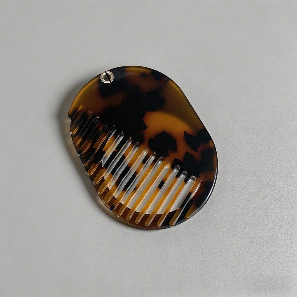 Iridescent Marbled Hair Comb & Mirror