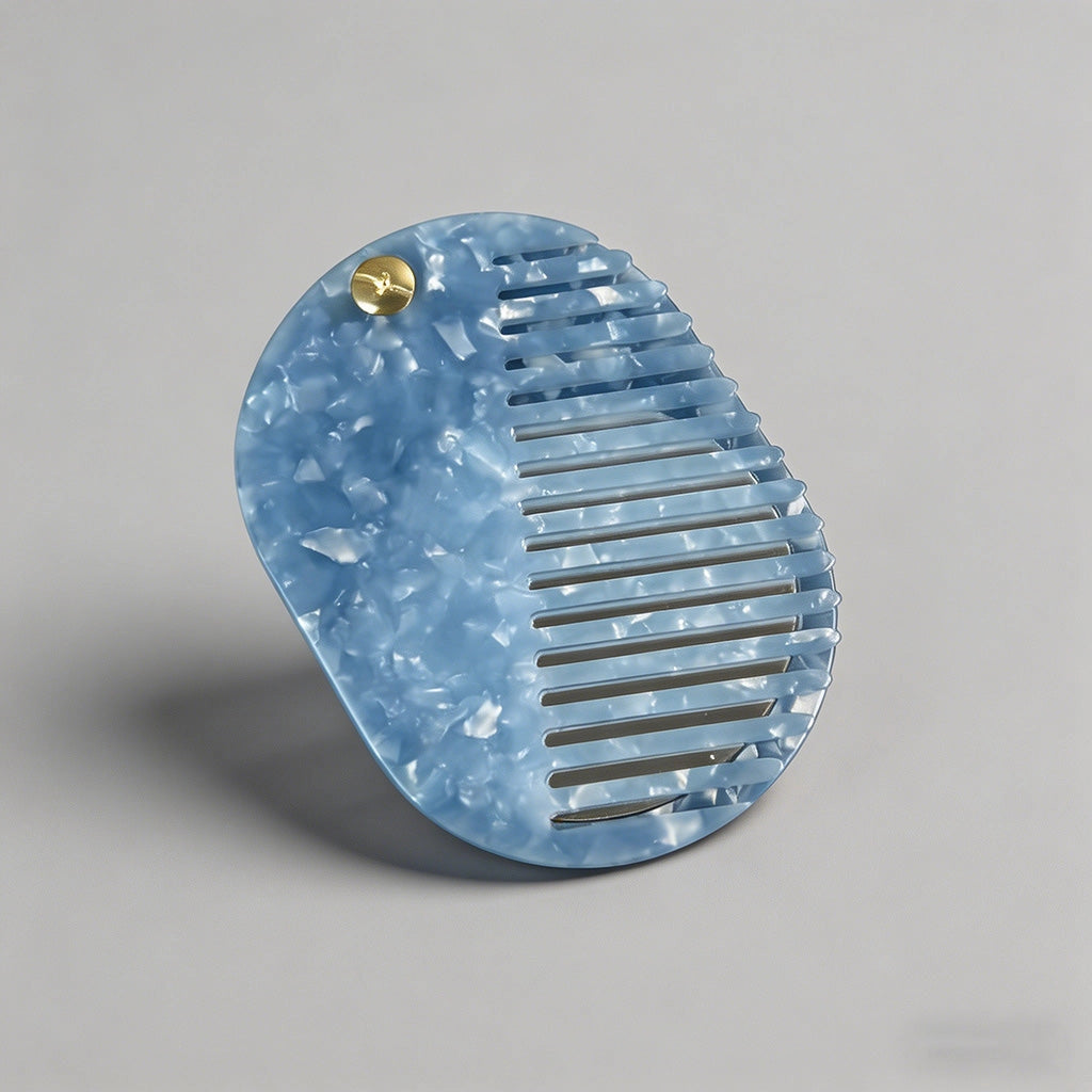 Iridescent Marbled Hair Comb & Mirror